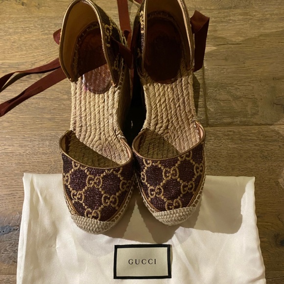 Gucci Heritage Espadrilles Platform Wedge - Picture 1 of 4
